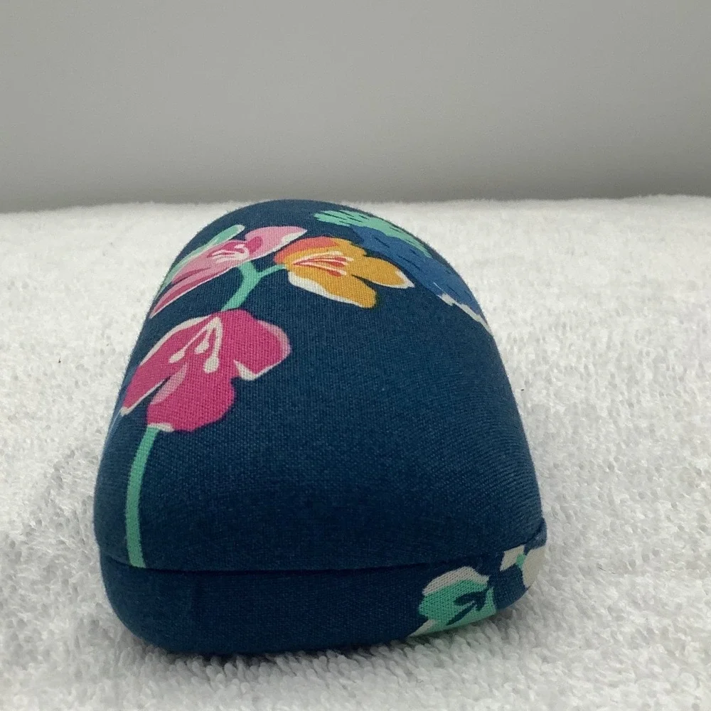 Vera Bradley Navy Blue Tropical Floral Hard‎ Shell Eyeglass Case Clamshell